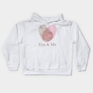 Fingerprint Heart - You & Me - Love Kids Hoodie